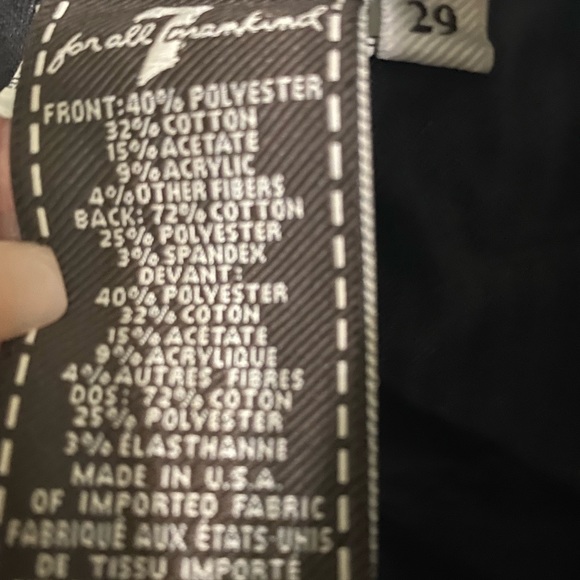 “Lina” 7 for all Mankind Jeans. Size 29. Great Stretch & Fit. Inseam 39.5. NWT - Picture 7 of 7